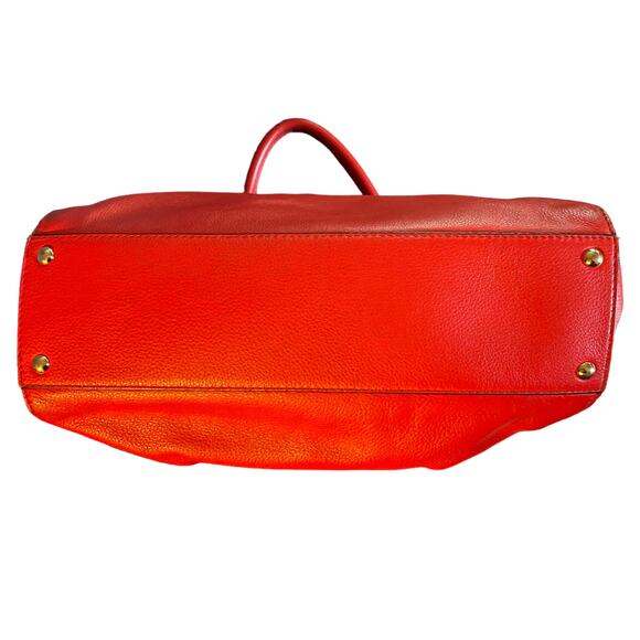 Michael Kors Red Leather Large Hamilton Tote Purse - Picture 8 of 14